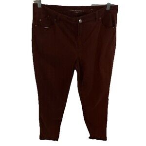 Chicos Jeans 2.5 Maroon Platinum Leggings  Minimalist Tapered 35” Waist